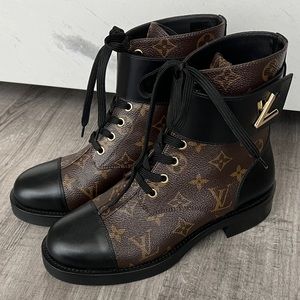 Louis Vuitton Wonderland Flat Ranger Boots, Brown size 37 1/2
